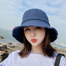 Load image into Gallery viewer, Women Fisherman Hat Outdoor Sun Protection Sun Hat Solid Color Raw Edge Fisherman Hat Fashion Simple Hat
