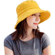 Load image into Gallery viewer, Women Fisherman Hat Outdoor Sun Protection Sun Hat Solid Color Raw Edge Fisherman Hat Fashion Simple Hat
