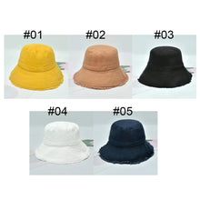 Load image into Gallery viewer, Women Fisherman Hat Outdoor Sun Protection Sun Hat Solid Color Raw Edge Fisherman Hat Fashion Simple Hat
