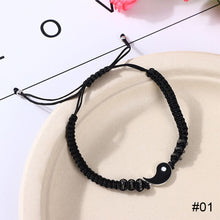 Load image into Gallery viewer, Alloyed Hand-woven Bracelet Diamond Inlaid Fashionable Braided Rope Tai Chi Bracelet Jewelry Gift for Friends Lovers
