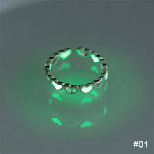 Load image into Gallery viewer, Fashion Luminous Love Adjustable Ring Creative Personality Luminous Ring Open Ring Women Jewelry Accessories
