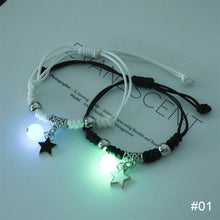 Load image into Gallery viewer, 1 Pair Luminous Bracelet Fashion Alloy Hand Braided Bracelet Luminous Bracelet Jewelry Gift for Friends Lovers
