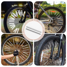 Load image into Gallery viewer, 12Pcs Reflective Mount Clip Tube Warning Strip Bicycle Wheel Spoke Reflector Stripe Steel Wire Lamp MTB Bike Reflector Light
