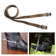 Load image into Gallery viewer, 2Pcs PU Leather Long Training Horse Spur Strap Riding Sports Accessories Outdoor Durable Solid With Buckle Protective Equipment
