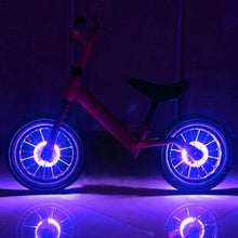 Load image into Gallery viewer, 22LED Intelligent Induction Bicycle Wheel Light Vibration Sensing Spoke Lights Rechargeable Flash Spoke Light Kids Balance Light
