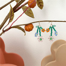 Load image into Gallery viewer, Exaggerated Personality Rice Beads Flower Earrings Fashion Crystal Braided Flower Color Earrings Beaded Cute Women Jewelry
