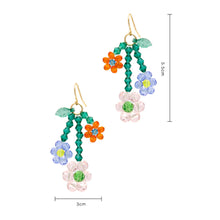 Load image into Gallery viewer, Exaggerated Personality Rice Beads Flower Earrings Fashion Crystal Braided Flower Color Earrings Beaded Cute Women Jewelry
