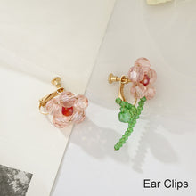 Load image into Gallery viewer, Fashion Personality Rice Beads Flower Earrings Crystal Braided Flower Color Earrings Beaded Cute Fresh Creative Women Jewelry
