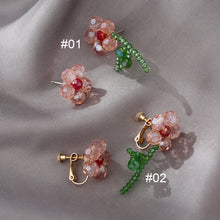 Load image into Gallery viewer, Fashion Personality Rice Beads Flower Earrings Crystal Braided Flower Color Earrings Beaded Cute Fresh Creative Women Jewelry
