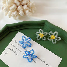Load image into Gallery viewer, Fashion Personality Rice Beads Flower Earrings Summer Imitation Crystal Knitted Color Earrings Beaded Cute Creative Women Jewelry
