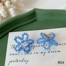 Load image into Gallery viewer, Fashion Personality Rice Beads Flower Earrings Summer Imitation Crystal Knitted Color Earrings Beaded Cute Creative Women Jewelry
