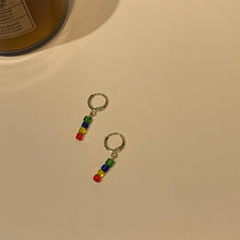 Load image into Gallery viewer, Retro Crystal Beaded Red Yellow Blue Long Earrings Women's Ear Stud Earrings Creative Fashion Rice Beads Jewelry Accessories
