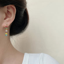 Load image into Gallery viewer, Fashion Tassel Stained Glass Crystal Ear Stud Retro Summer Rice Beads Fashion Earrings Women's Female Earrings Jewelry
