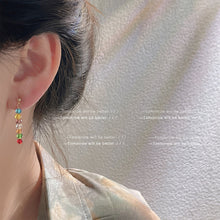 Load image into Gallery viewer, Fashion Tassel Stained Glass Crystal Ear Stud Retro Summer Rice Beads Fashion Earrings Women's Female Earrings Jewelry
