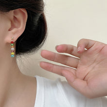 Load image into Gallery viewer, Fashion Tassel Stained Glass Crystal Ear Stud Retro Summer Rice Beads Fashion Earrings Women's Female Earrings Jewelry
