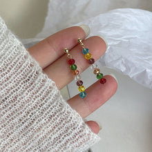 Load image into Gallery viewer, Fashion Tassel Stained Glass Crystal Ear Stud Retro Summer Rice Beads Fashion Earrings Women's Female Earrings Jewelry
