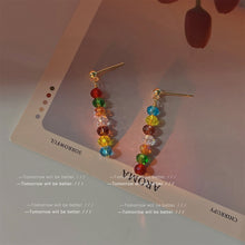 Load image into Gallery viewer, Fashion Tassel Stained Glass Crystal Ear Stud Retro Summer Rice Beads Fashion Earrings Women's Female Earrings Jewelry
