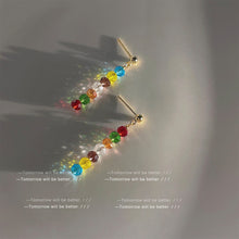 Load image into Gallery viewer, Fashion Tassel Stained Glass Crystal Ear Stud Retro Summer Rice Beads Fashion Earrings Women's Female Earrings Jewelry

