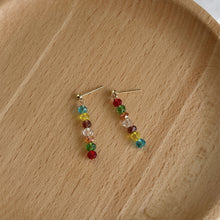 Load image into Gallery viewer, Fashion Tassel Stained Glass Crystal Ear Stud Retro Summer Rice Beads Fashion Earrings Women's Female Earrings Jewelry
