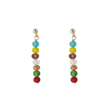Load image into Gallery viewer, Fashion Tassel Stained Glass Crystal Ear Stud Retro Summer Rice Beads Fashion Earrings Women's Female Earrings Jewelry
