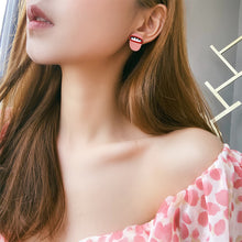 Load image into Gallery viewer, Cartoon Smiling Face Painted Earrings Female Cute Dripping Flower Earrings Creative Asymmetric Ear Clips Women Jewelry Accessories

