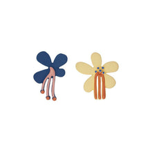 Load image into Gallery viewer, Cartoon Smiling Face Painted Earrings Female Cute Dripping Flower Earrings Creative Asymmetric Ear Clips Women Jewelry Accessories

