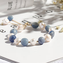 Load image into Gallery viewer, Bracelet Women's Freshwater Imitation Pearl Slide Adjustable Bracelet Imitation Sapphire Beaded Bracelet Girl Jewelry Gift
