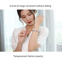 Load image into Gallery viewer, Bracelet Women's Freshwater Imitation Pearl Slide Adjustable Bracelet Imitation Sapphire Beaded Bracelet Girl Jewelry Gift
