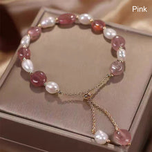 Load image into Gallery viewer, Bracelet Women's Freshwater Imitation Pearl Slide Adjustable Bracelet Imitation Sapphire Beaded Bracelet Girl Jewelry Gift
