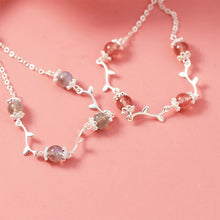 Load image into Gallery viewer, Fashion Beaded Branch Strawberry Crystal Bracelet Adjustable Retro Bracelet Pink Crystal Women Elegant Jewelry Gift Accessories
