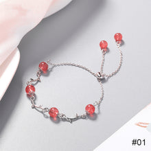 Load image into Gallery viewer, Fashion Beaded Branch Strawberry Crystal Bracelet Adjustable Retro Bracelet Pink Crystal Women Elegant Jewelry Gift Accessories

