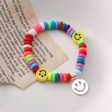Load image into Gallery viewer, Rainbow Smiley Bracelet Rice Beads Handmade Fashion Elastic Rope Bead Bracelet Creative Women Jewelry Accessories
