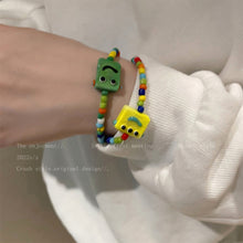 Load image into Gallery viewer, Cute Cartoon Little Monster Colorful Beaded Ceramic Bracelet Creative Rice Beads Elastic Wristband Women Bracelet Jewelry
