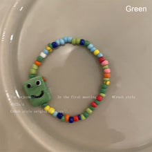 Load image into Gallery viewer, Cute Cartoon Little Monster Colorful Beaded Ceramic Bracelet Creative Rice Beads Elastic Wristband Women Bracelet Jewelry
