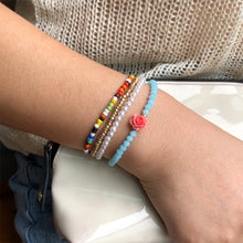 Load image into Gallery viewer, 4pcs/set Elastic Rope Rose Crystal Bracelet Female Multi-layer Combination Pearl Rice Beads Bracelet Women Beaded Jewelry
