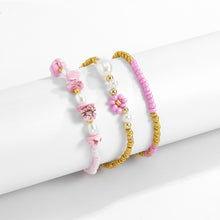 Load image into Gallery viewer, 3pcs/set Simple Rice Beads Gravel Bracelet Women's Bohemian Style Summer Small Daisy Imitation Pearl Bracelet Girl Jewelry
