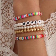 Load image into Gallery viewer, 5pcs/set Hand Braided Beaded Colorful Resin Bracelet Boho Bracelet Rice Beads Women Girls Wristband Jewelry Accessories
