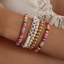 Load image into Gallery viewer, 5pcs/set Hand Braided Beaded Colorful Resin Bracelet Boho Bracelet Rice Beads Women Girls Wristband Jewelry Accessories
