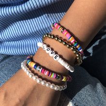 Load image into Gallery viewer, 5pcs/set Hand Braided Beaded Colorful Resin Bracelet Boho Bracelet Rice Beads Women Girls Wristband Jewelry Accessories
