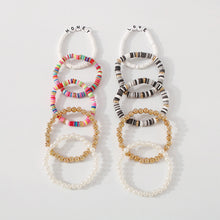 Load image into Gallery viewer, 5pcs/set Hand Braided Beaded Colorful Resin Bracelet Boho Bracelet Rice Beads Women Girls Wristband Jewelry Accessories
