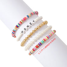 Load image into Gallery viewer, 5pcs/set Hand Braided Beaded Colorful Resin Bracelet Boho Bracelet Rice Beads Women Girls Wristband Jewelry Accessories
