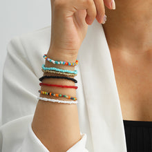 Load image into Gallery viewer, 7pcs/set Simple Handmade Beaded Colorful Geometric Bracelet All-match Rice Bead Elastic Bracelet for Women Gifts Jewelry
