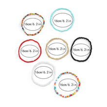 Load image into Gallery viewer, 7pcs/set Simple Handmade Beaded Colorful Geometric Bracelet All-match Rice Bead Elastic Bracelet for Women Gifts Jewelry
