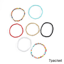 Load image into Gallery viewer, 7pcs/set Simple Handmade Beaded Colorful Geometric Bracelet All-match Rice Bead Elastic Bracelet for Women Gifts Jewelry
