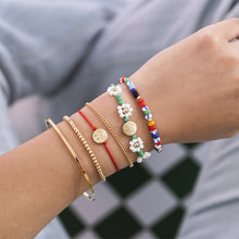 Load image into Gallery viewer, 6pcs/set Pastoral Beaded Contrasting Color Rice Beads Jewelry Creative Smiley Daisy Multilayer Bracelet Women Jewelry Gifts
