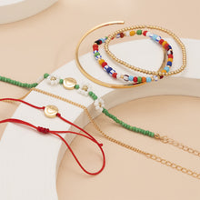 Load image into Gallery viewer, 6pcs/set Pastoral Beaded Contrasting Color Rice Beads Jewelry Creative Smiley Daisy Multilayer Bracelet Women Jewelry Gifts
