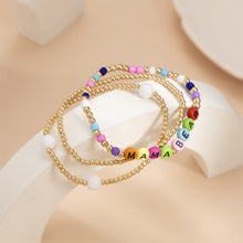 Load image into Gallery viewer, 3pcs/set Boho Colorful Acrylic Letter Bracelet Rice Beads Beaded Wristband Charm Set Summer Women Jewelry Accessories
