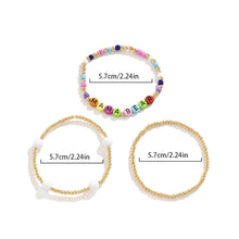 Load image into Gallery viewer, 3pcs/set Boho Colorful Acrylic Letter Bracelet Rice Beads Beaded Wristband Charm Set Summer Women Jewelry Accessories
