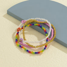 Load image into Gallery viewer, 4pcs/set Boho Colorful Daisy Flower Rice Bead Bracelet Simple Beaded Wristband Charm Set Summer Women Jewelry Accessories
