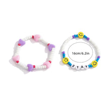 Load image into Gallery viewer, 2pcs/set Heart Shaped Rice Bead Bracelet Set Simple Sweet Smiley Beaded Bracelet Jewelry Women Summer Fresh Jewelry Accessories
